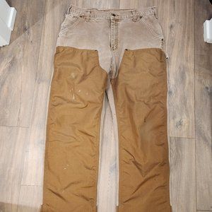 Carhartt Two Tone Double Knee Dungarees in Tan/Brown